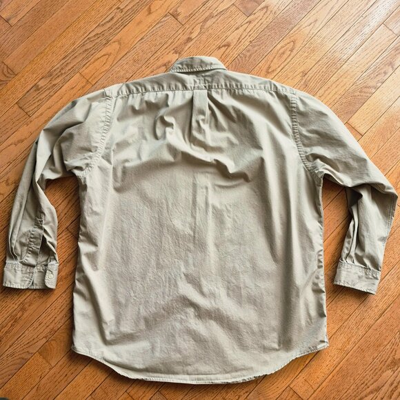 Polo Ralph Lauren Cotton Button Up Green Horse Logo Made in Canada XL - Picture 5 of 11